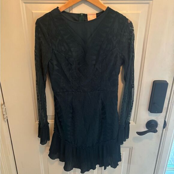 Anthropologie Sage & Paige Dark Green Lace Dress - Picture 2 of 6